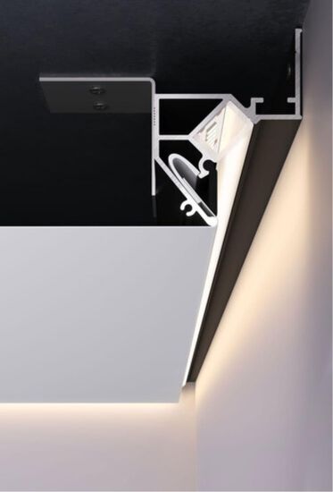 A680206 Теневой профиль GAP для натяжного потолка, декоративная вставка в комплекте, 2 метра, черный