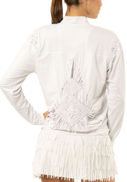 Женская теннисная куртка Lucky in Love Macram_ Core Bomber Jacket Women - white