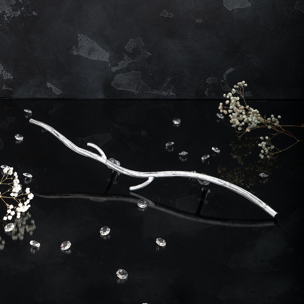 Ручка скоба мебельная Арт Бранч long Античное серебро