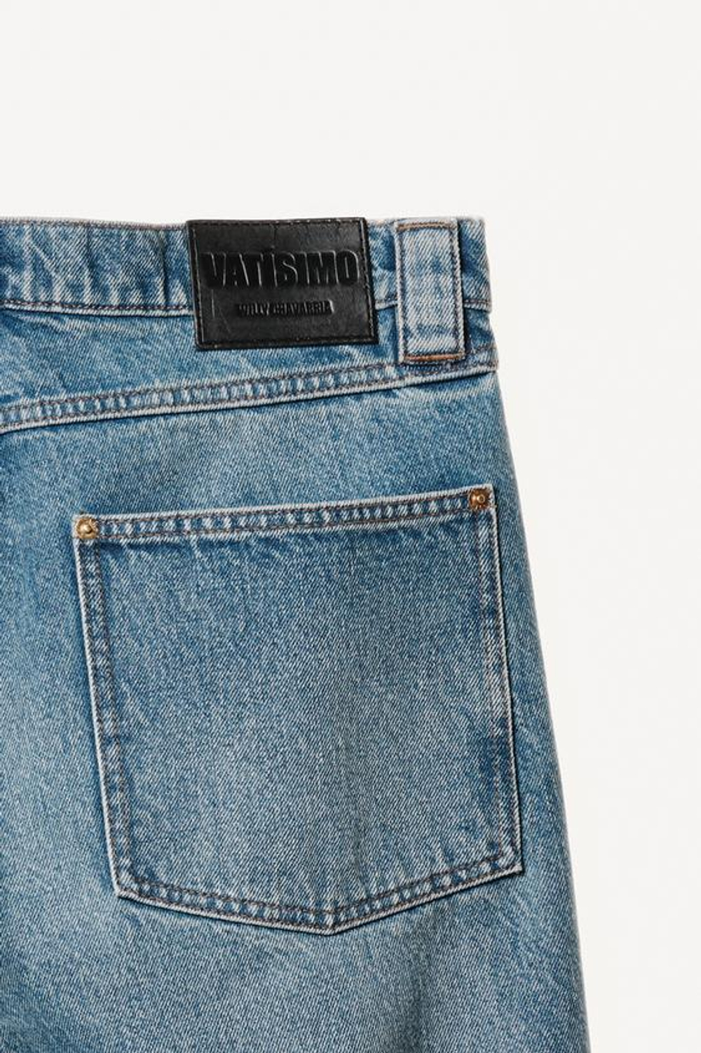 ZARA X WILLY CHAVARRIA ДЖИНСЫ ПРЯМОГО КРОЯ, ГОЛУБОЙ