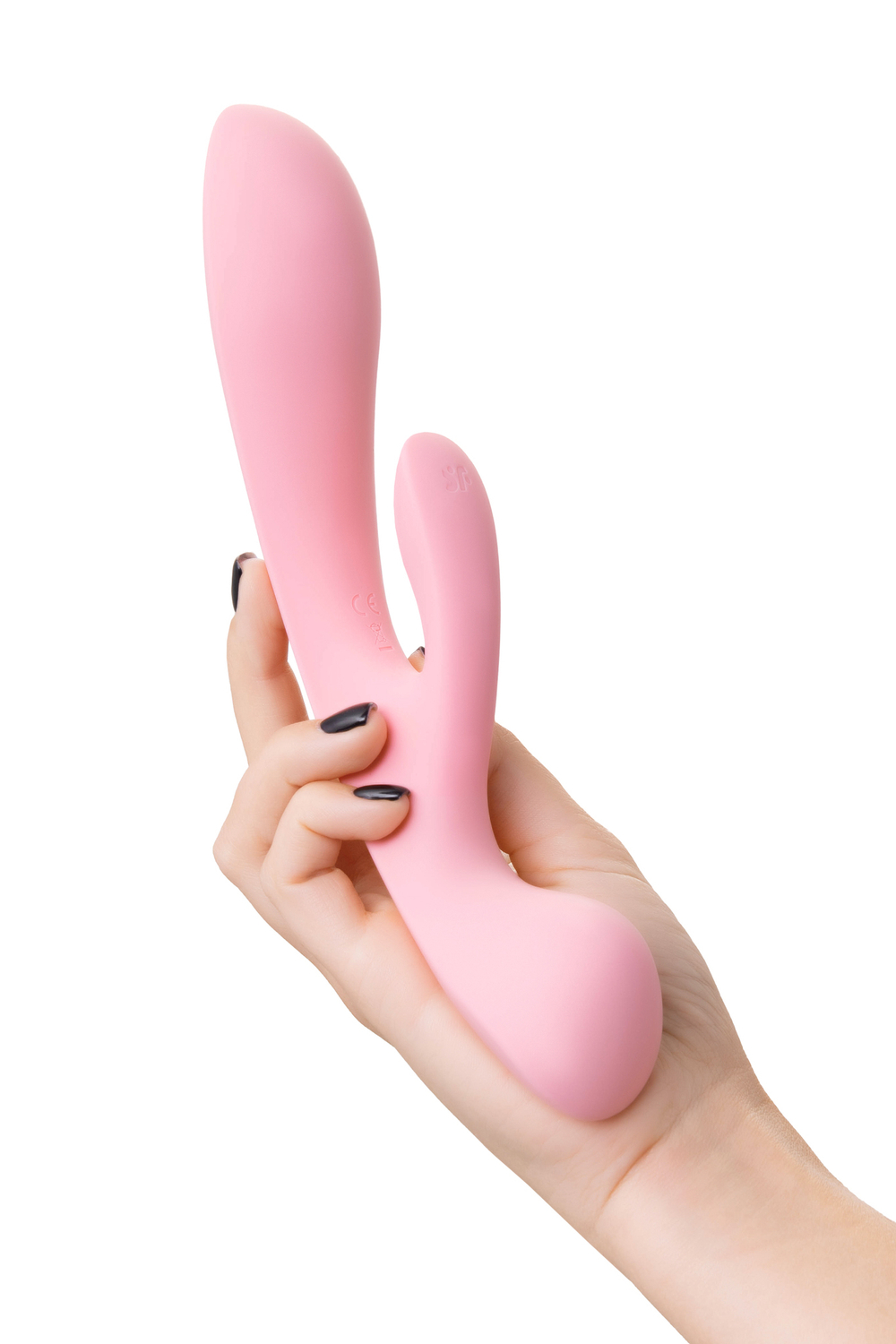 Нереалистичный вибратор Satisfyer Triple Oh, силикон, розовый, 24 см