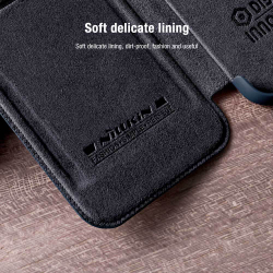 Кожаный чехол книжка от Nillkin для Xiaomi Redmi Note 11 Pro Global и Redmi Note 12 Pro 4G, серия Qin Pro Leather с защитной шторкой для камеры