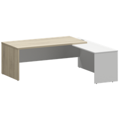 Стол руководителя правый KZP-20R Кронберг/Белый 2000x2000x750 Кортез