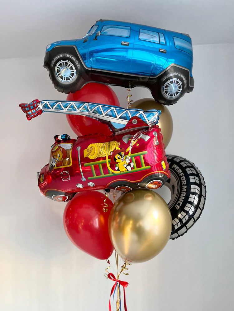 Воздушные шары Джип/Колесо/Пожарная машина №3945
