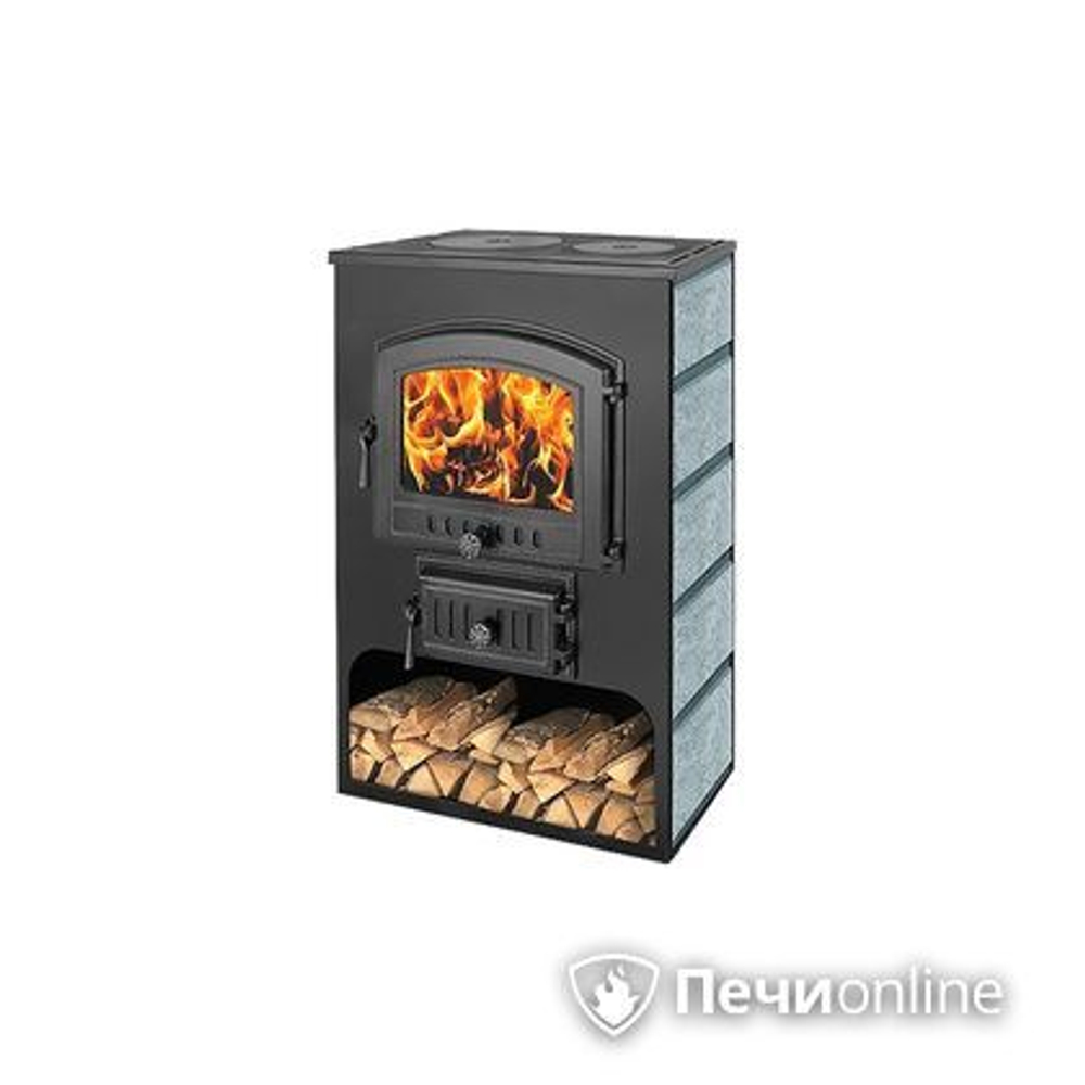 Печь-камин Везувий ПК-03 (224) с плитой ВЕЗУВИЙ В3 (т/х) 12 кВт(200 м3)