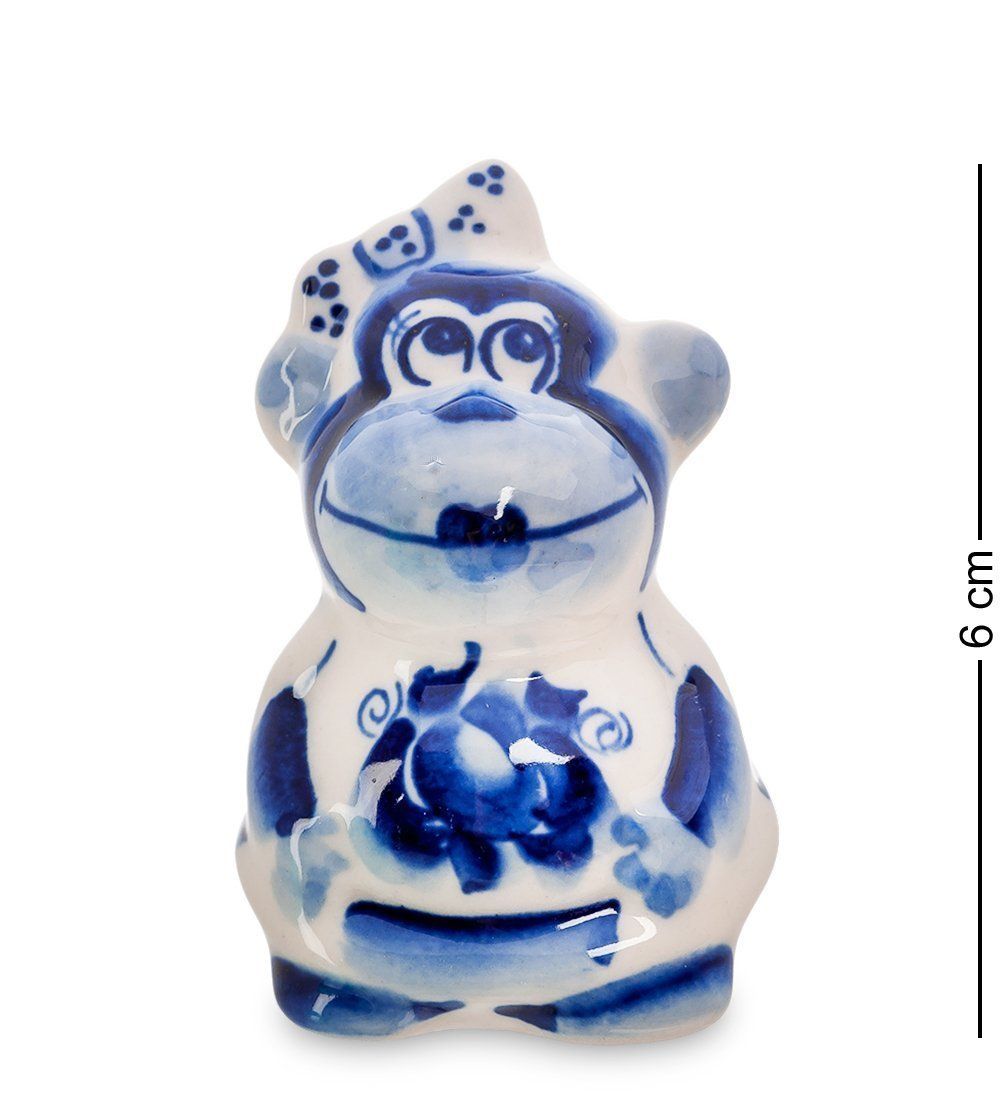 ГЛ- 327 Фигурка «Обезьянка девочка» (Гжельский фарфор)