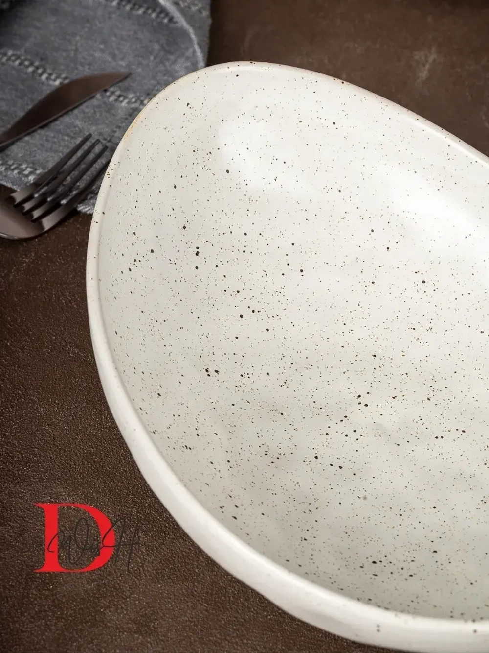 Набор посуды 4 тарелки глубокие мятый фарфор 740 мл