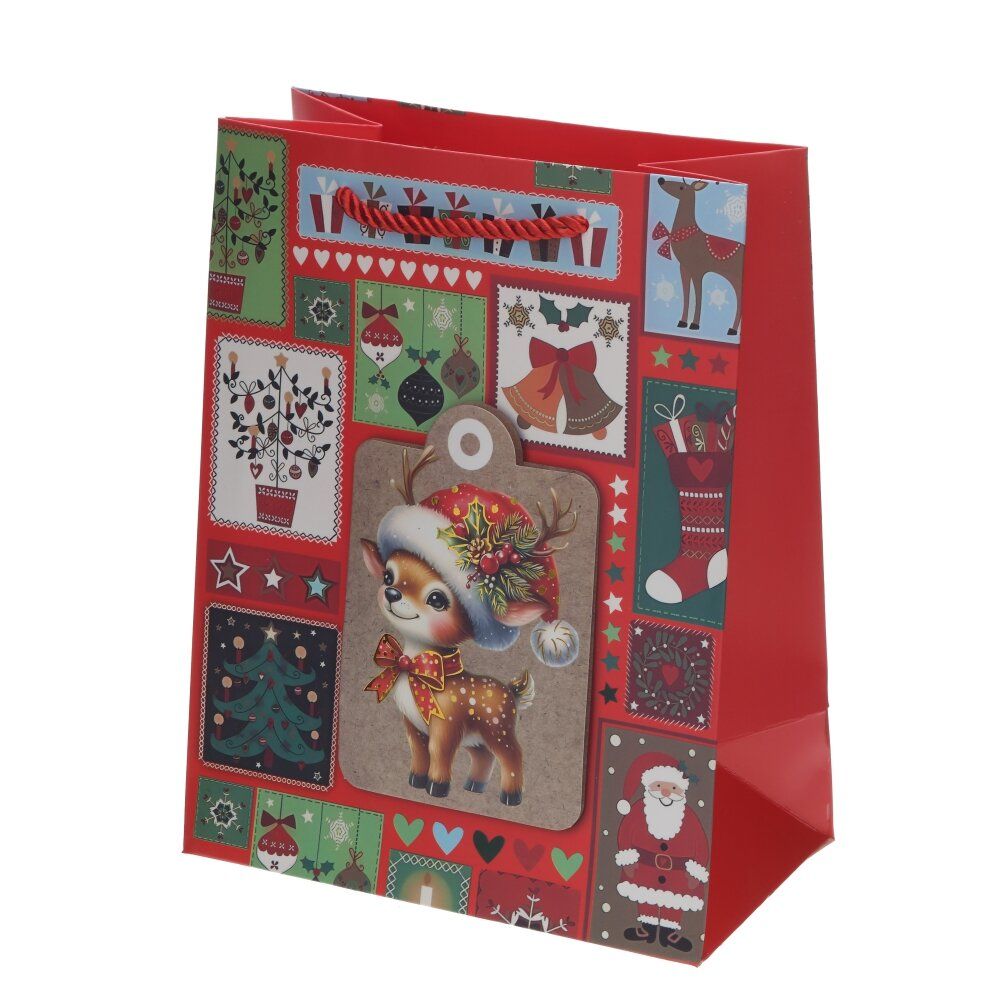 GAEM Пакет подарочный S (бумага 210г/м2, блок 12шт), L18 W10 H23 см, 4в.