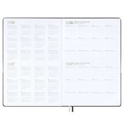 Ежедневник датированный 2026 ESCALADA, А4, 120 л., арт. 70206/ 10 ШЕВРЕТ ГЛОСС КОРИЧНЕВЫЙ (кожзам: 210х297 мм, мягкий переплёт, запаянный край, материал обложки: искусственная кожа "Шеврет глосс"; декор: тиснение фольгой, металлический шильд по краю