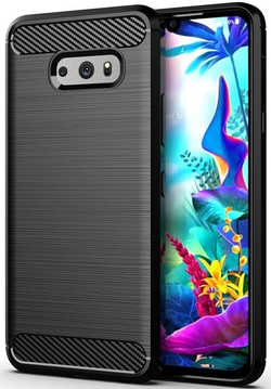 Чехол для LG V50S (G8X) цвет Black (черный), серия Carbon от Caseport