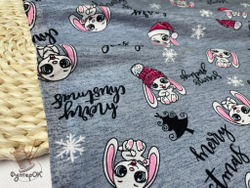 Кулирка ХБ зайцы рождество