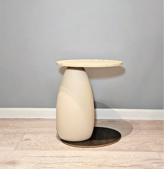 Журнальный столик 4477, 45х51 см, бежевый травертин