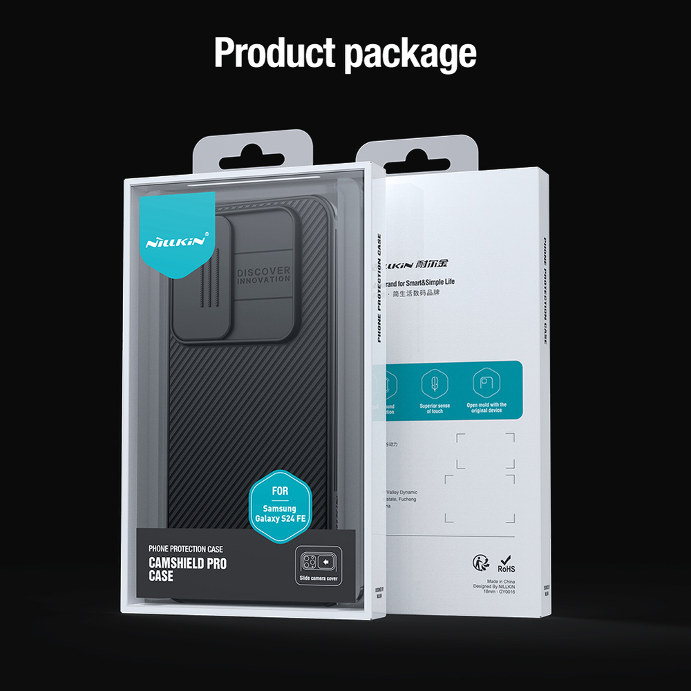 Усиленный чехол с сдвижной шторкой для камеры от Nillkin для Samsung Galaxy S24 FE, серия CamShield Pro
