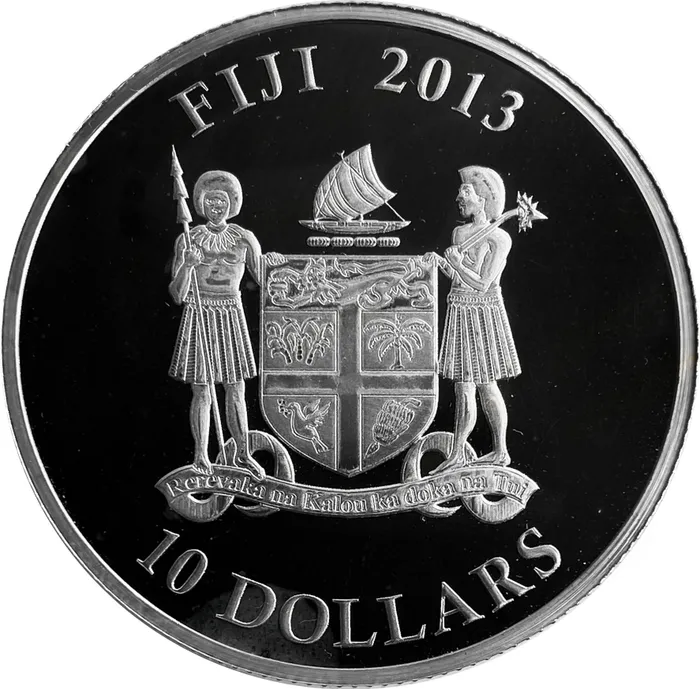 10 долларов 2013 Фиджи «Год Змеи - опал»