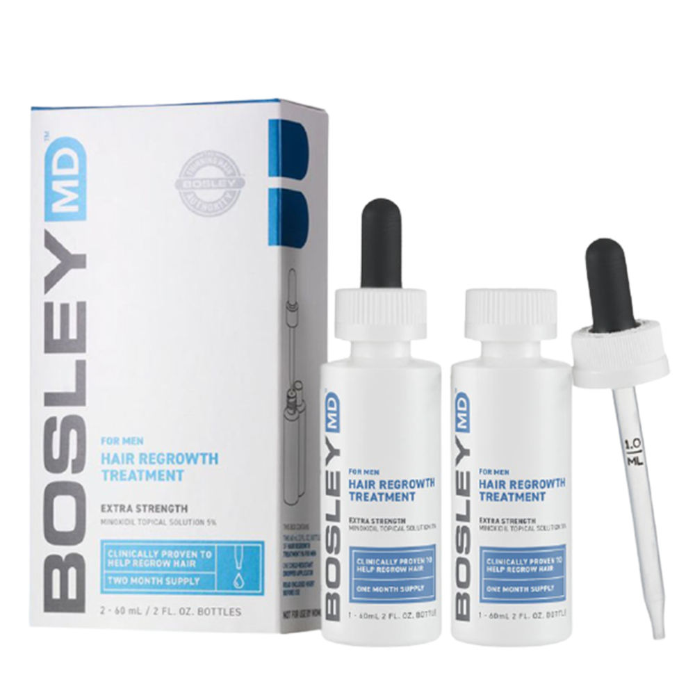 Усилитель роста волос для мужчин 5% /For Men Hair Regrowth Treatment 5% Dropper Bosley MD, 2*60 мл
