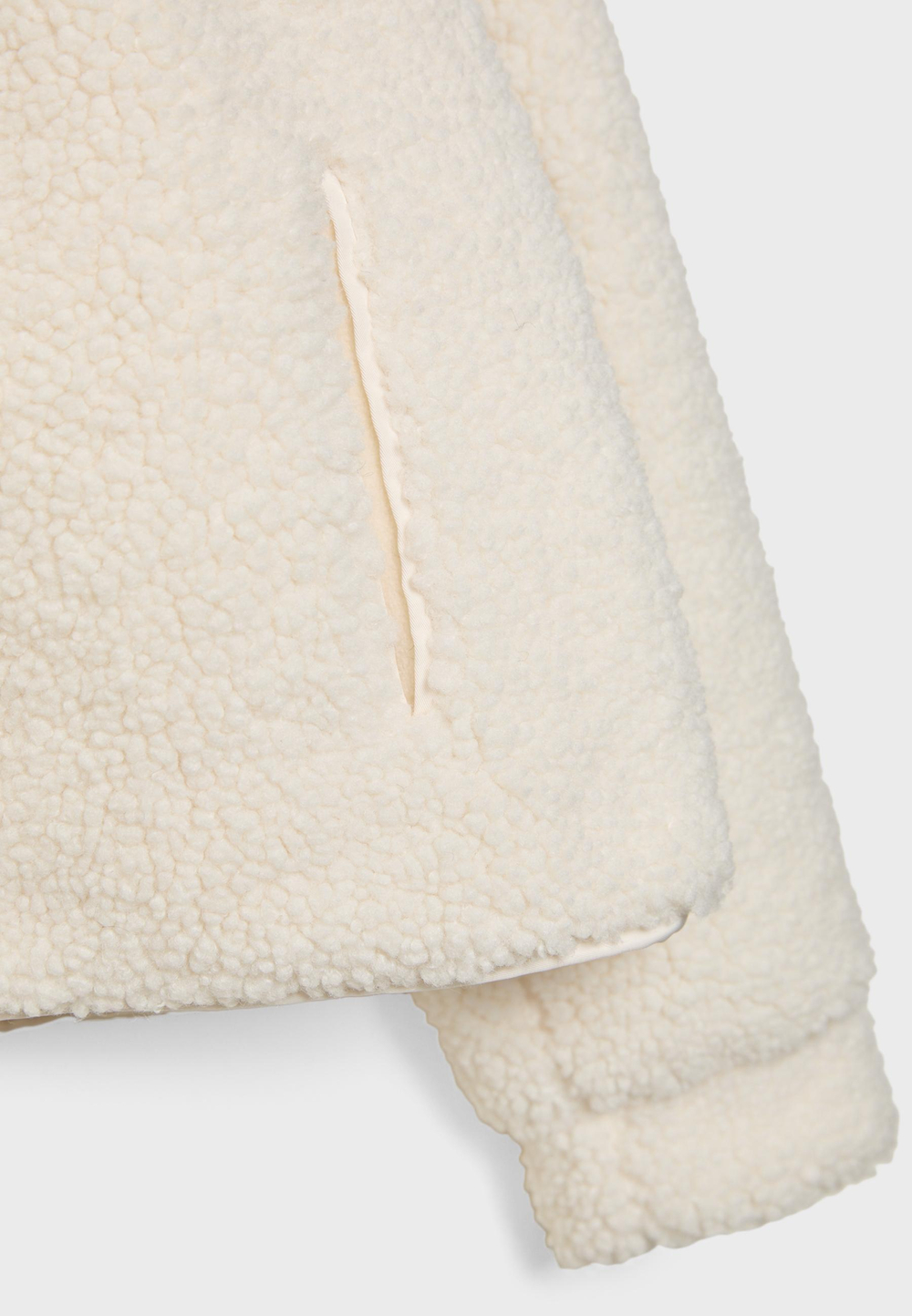 STRADIVARIUS Шуба из искусственной овчины на молнии, ванильный