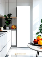 Наклейка интерьерная на холодильник Белая