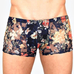 Мужские трусы-боксеры с крупным цветочным узором (Размер: M) (Цвет: синий)