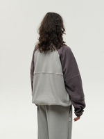 Drawstring Half-Zipped Sweatshirt Double Grey