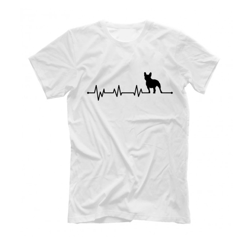 Футболка "Французский бульдог - сердечный ритм"