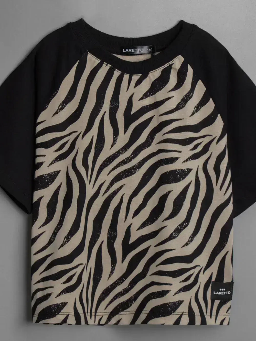 Хлопковая детская футболка с принтом зебры