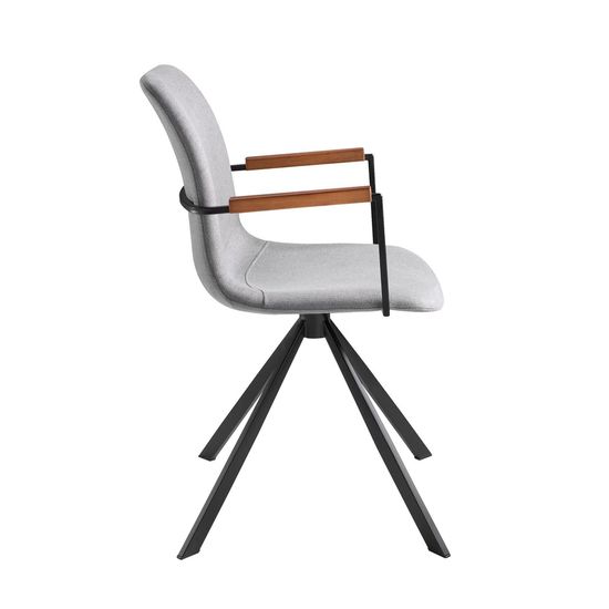 Вращающийся стул 4105/F3251A с тканевой обивкой и ножками из черной стали