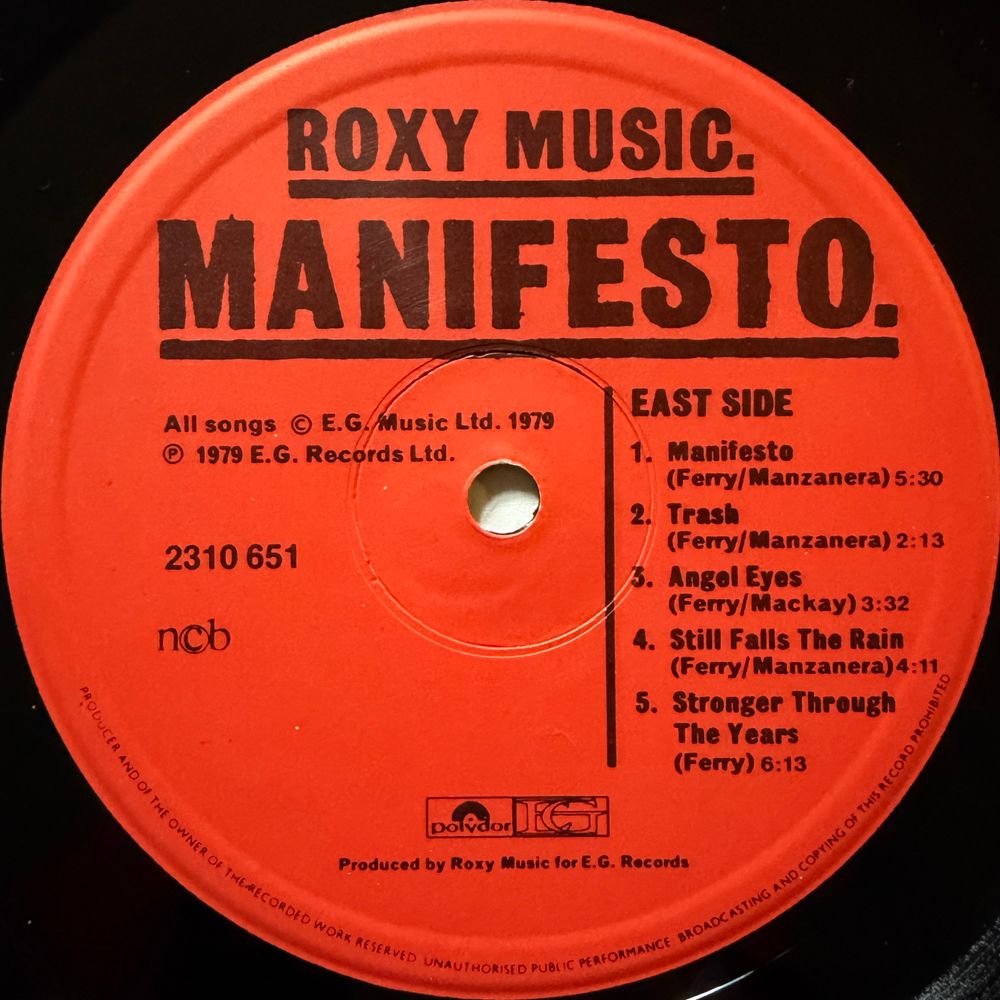 Roxy Music ‎– Manifesto (Скандинавия 1979г.) Т