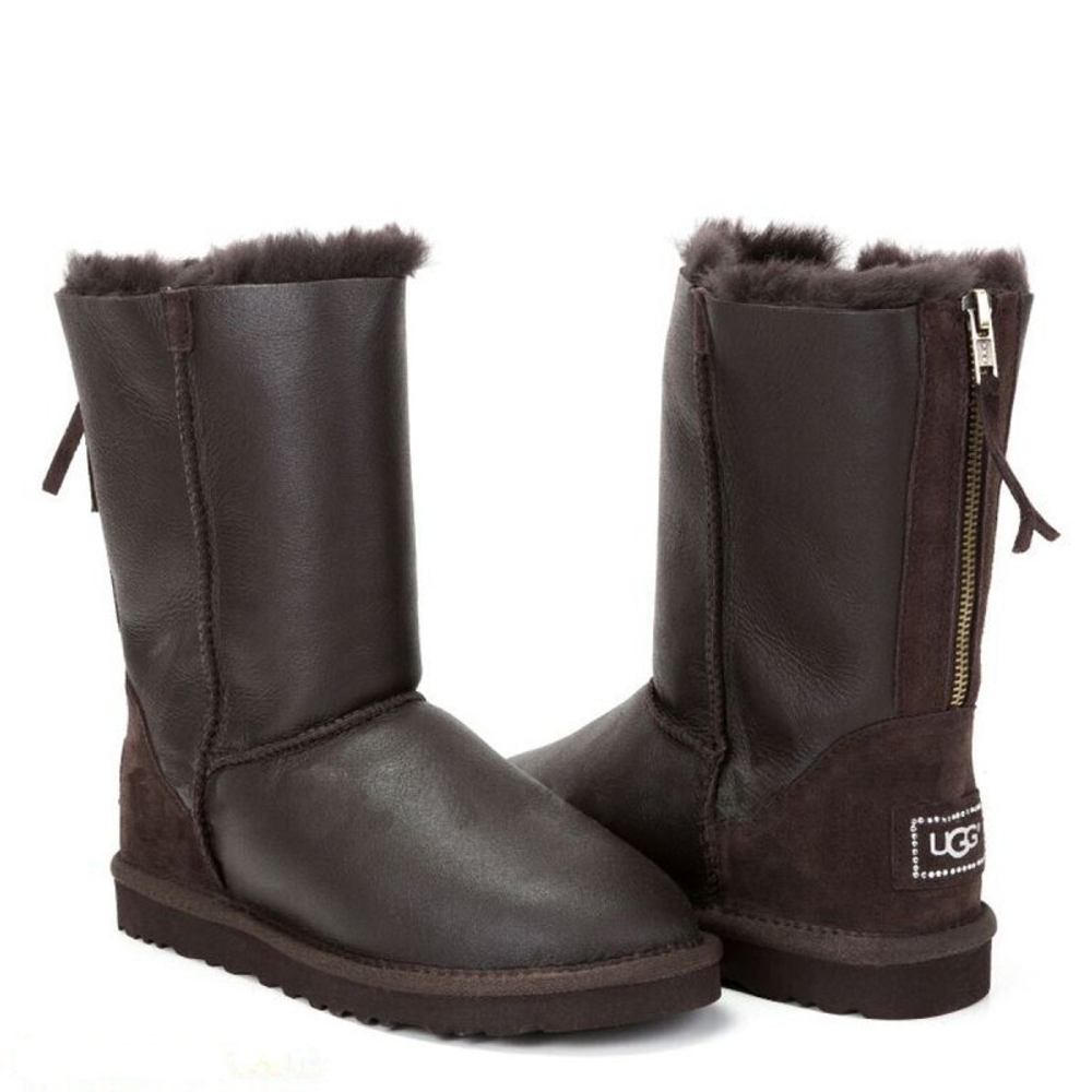 Угги Tall Zip Metallic Chocolate