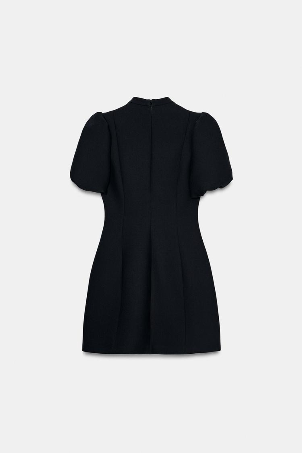 ZARA ПЛАТЬЕ С КОРОТКИМИ РУКАВАМИ «ФОНАРИК», ЧЕРНЫЙ