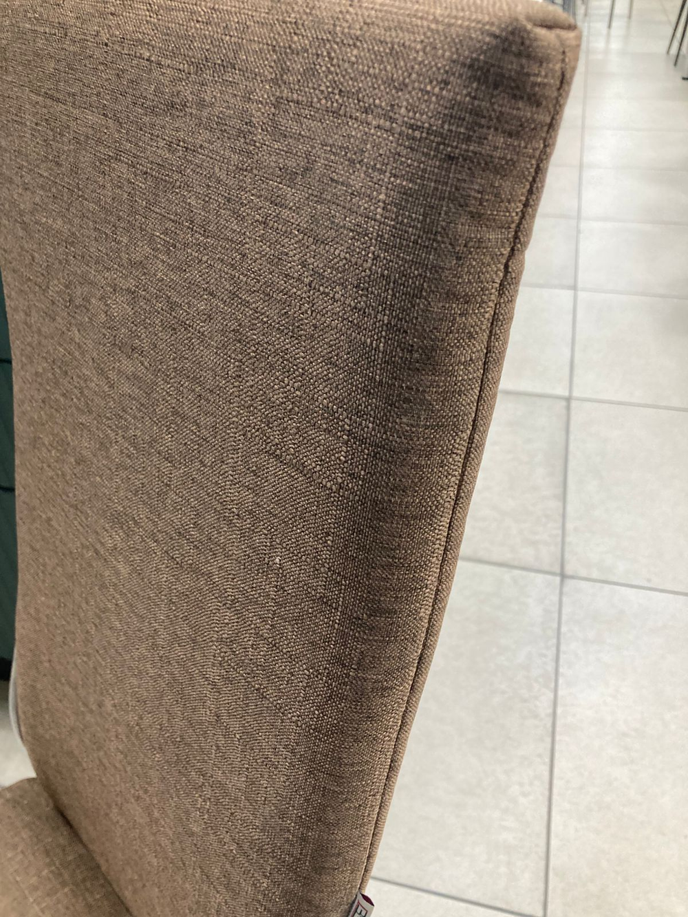 Стул Оскар каркас квадрат хром Основание рогожка коричневая