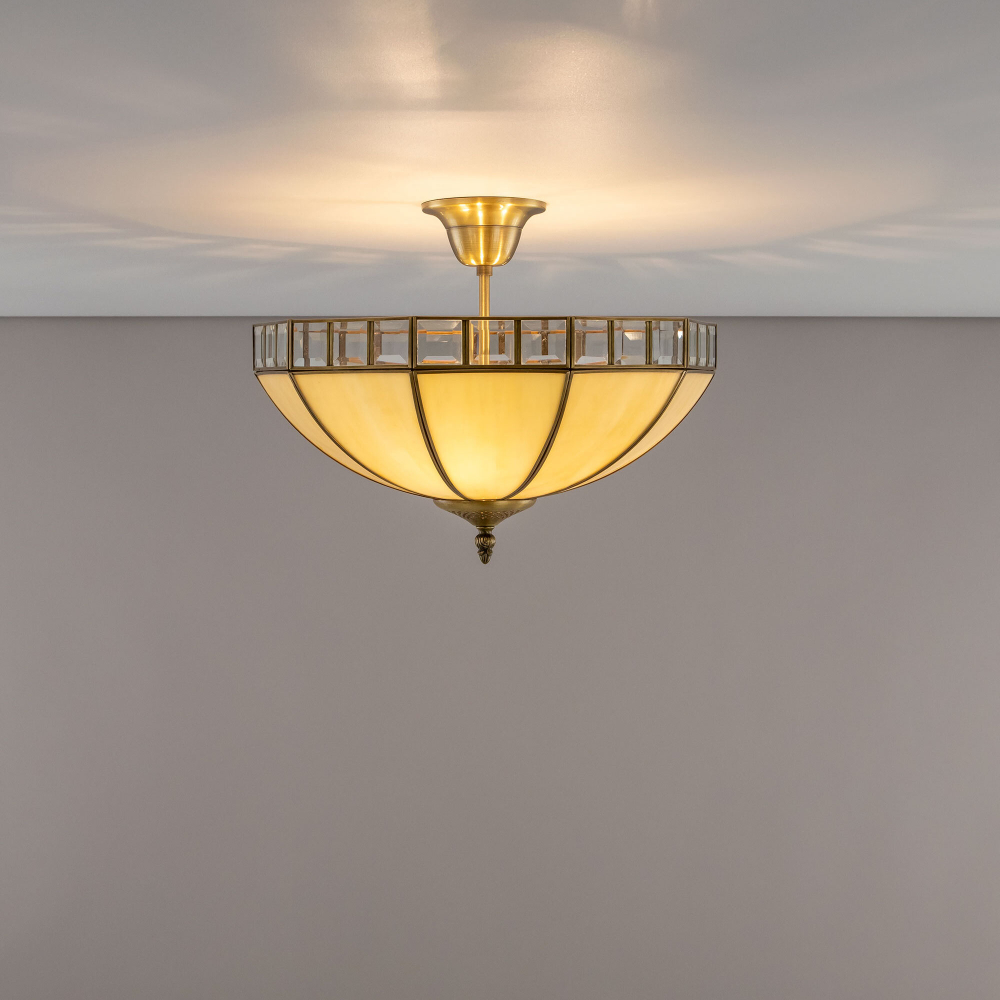 Citilux Шербург-1 CL440141 Люстра витражная потолочная Бронза