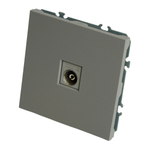 Розетка телевизионная 1-местная (механизм), STEKKER, 75 Ом, 5-862МГц, серия Эмили, RST00-5108-10, платиново-серый, soft touch 49953