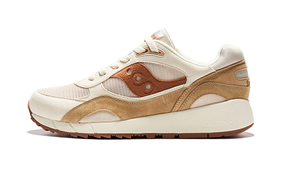 Saucony Shadow 6000 retro comfortable non-slip wear-resistant low-cut casual running shoes for men and women the same beige brown