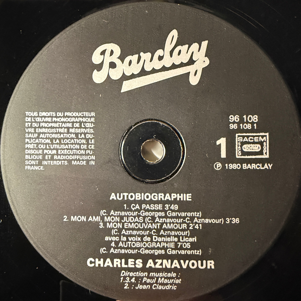 Charles Aznavour ‎– Autobiographie (Франция 1980г.)