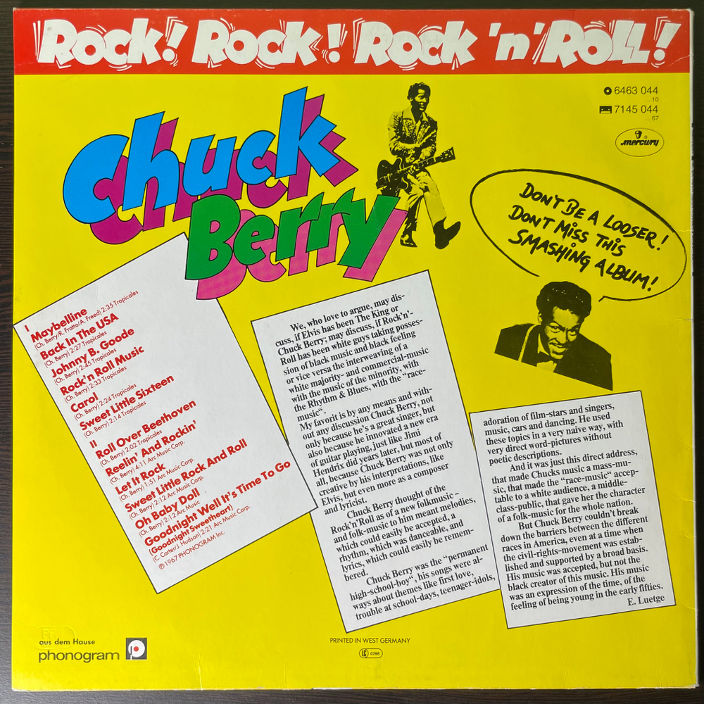 Chuck Berry ‎– Rock-Rock-Rock 'n' Roll (Германия 1980г.)