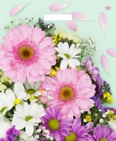 Пакеты с вырубной ручкой "Нежные герберы" 38х45+6 см 60 мкм (50/500шт)