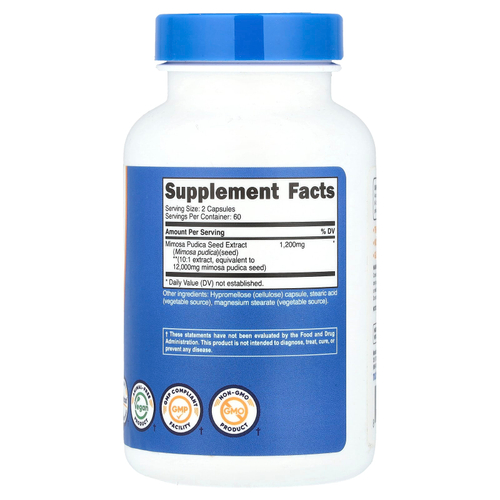 Nutricost, Mimosa pudica Seed, 120 капсул (6000 мг в 1 капсуле)