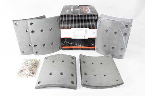 Рем. комплект тормозных накладок а/м МАЗ-101, 5440, КАМАЗ-6580, SHAANXI X3000 задняя ось (Сверлён./расточенные/с заклёпками (пустотелые)/ширина 220мм./ к-т 8 шт./ высокая термостойкость/19488,19496, HD90149340094, 81.50221.0819, 5440-3502105, без отв.) R1 (STD+1mm) ALLIED NIPPON