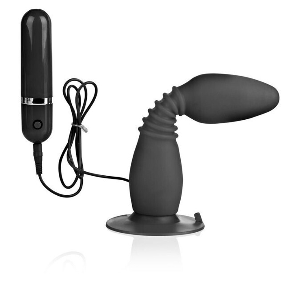 Гнущийся анальный стимулятор с вибрацией Easy Flex Glider (10 режимов) (Цвет: черный)