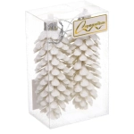 Ёлочные игрушки «Таинственное очарование» Шишки блестящие 9 см (набор 2 шт), белый