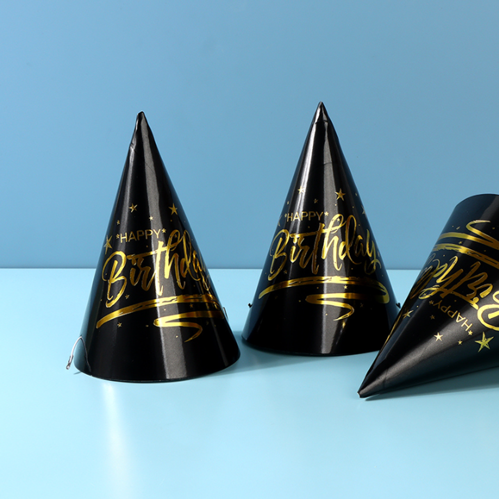 Праздничные колпаки &quot;Black Gold Birthday&quot;