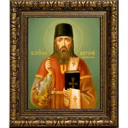 Мартирий Печерский, преподобный диакон. Икона на холсте.