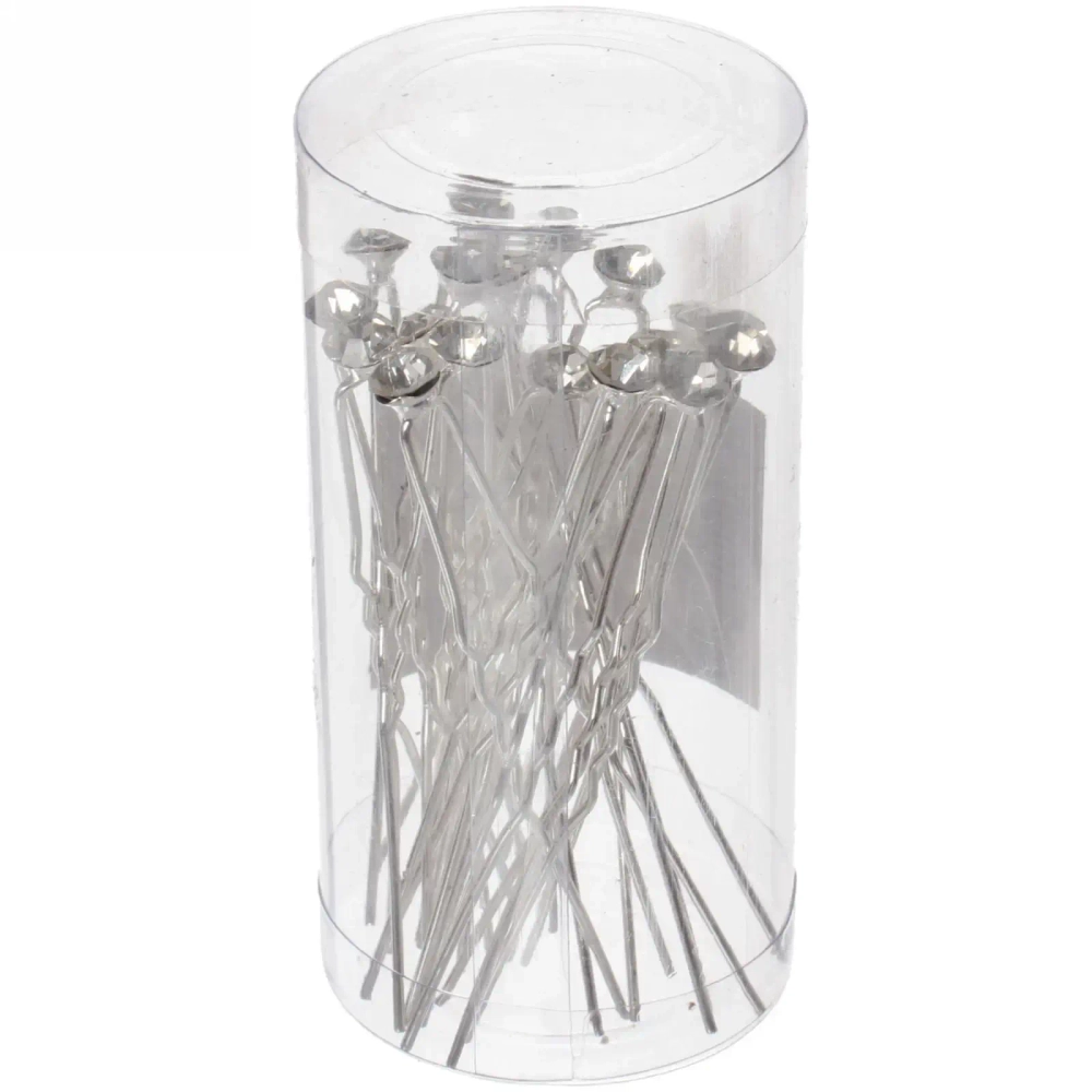 Шпильки для волос в тубе 20шт «Hair Beauty», стразик, цвет как на фото, d-0.5см