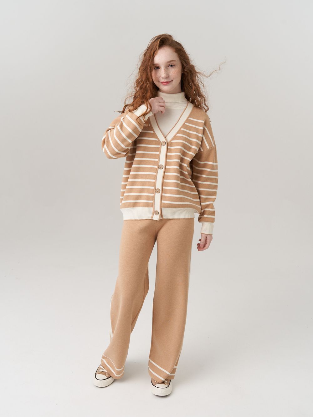 Кардиган для девочки в школу AT1010 сахара