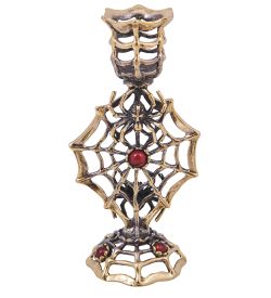 Народные промыслы AM-4191 Подсвечник «Паутина» (латунь, янтарь)
