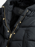 Пальто стеганое утепленное с капюшоном для девочки Next 102-278, Черный