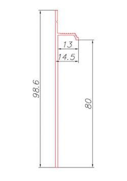 Плинтус скрытого монтажа Pro Design 323 любой цвет, 2700x14,5x98,6 мм