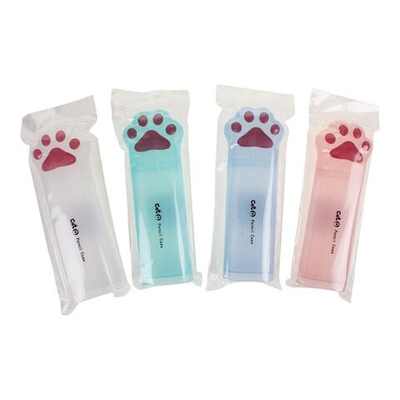 Пенал-тубус пластиковый "Лапка", 3 цвета микс