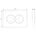 Накладка для розетки 2-й без заземления, со шторками 16A 250 В~, матовый карбон, серия A07