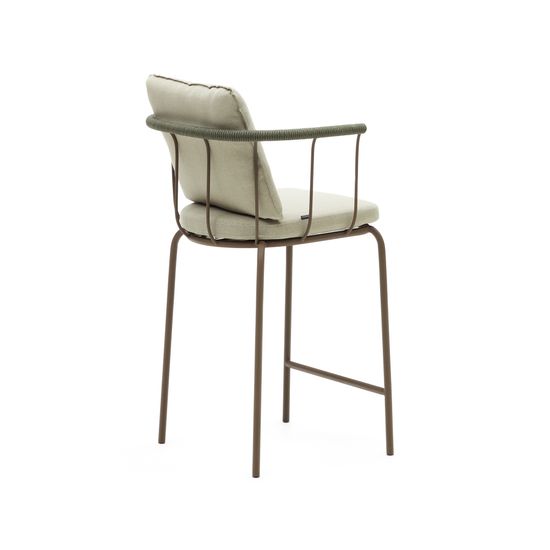 Salguer Барный стул из корда и стали окрашенный в коричневый цвет Испания La Forma